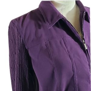 Notations Jacket Purple Knit Sleeve
